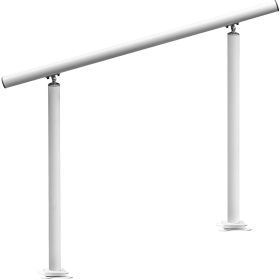 Outdoor Stair Railing Kit, 4 FT Handrails 1-4 Steps, Adjustable Angle White Aluminum Stair Hand Rail for The Elderly, Handrails for Outdoor Steps