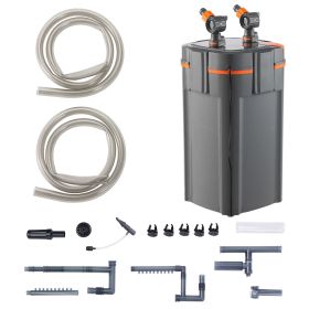 Aquarium Filter 528GPH, 5-Stage Canister Filter 200 Gallon, Ultra-Quiet Internal Aquarium Filter with UV Protection
